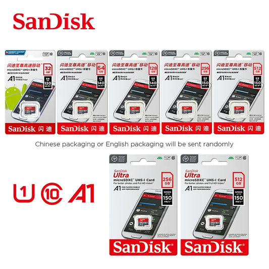 Sandisk Ultra Micro tf SD card 128GB 32GB 64GB 256GB Mini SD Card SD/TF Flash Card Memory Card 32 64 128 gb miniSD for Phone